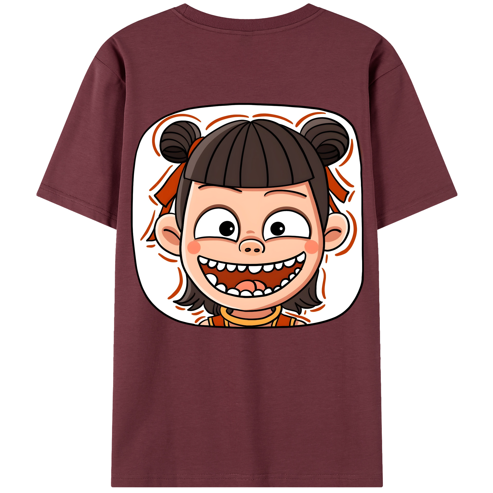 （画像用） Ne Zha 2 ナタ 魔童の大暴れ 綿100％半袖Tシャツ（背面プリント）